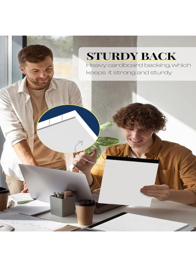 FAYET 4 Pack A4 Legal Pads, White Lined Writing Pads 8.27 x 11.69 Inch, Wide Ruled Notepads with 50 Sheets Each for Office, School, Home Use - Image 2